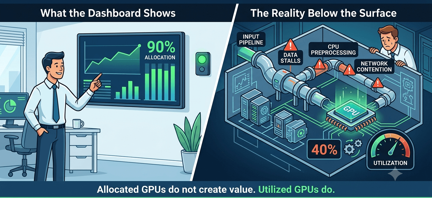 Why High GPU Allocation Does Not Mean High Utilization in AI Clusters
